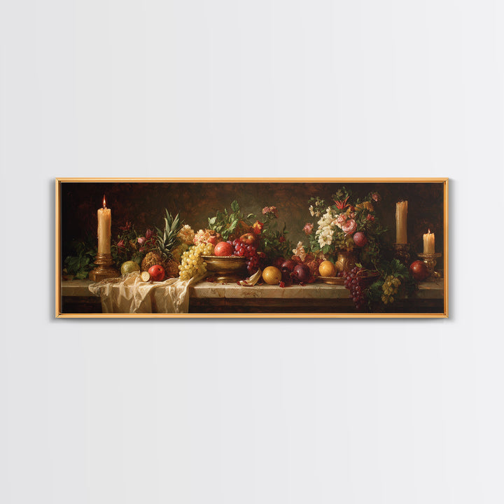Classical Portrait with Dignified Lighting Canvas Print, Traditional Art, Textured Painting, Living Room Decor, Classic, TRA-3x1-48