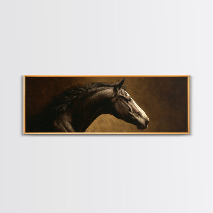 Realistic Horse Portrait Canvas Print, Traditional Art, Decor, Living Room Decor, Fine Art, Classic, Japanese Art, Custom Art, TRA-3x1-91