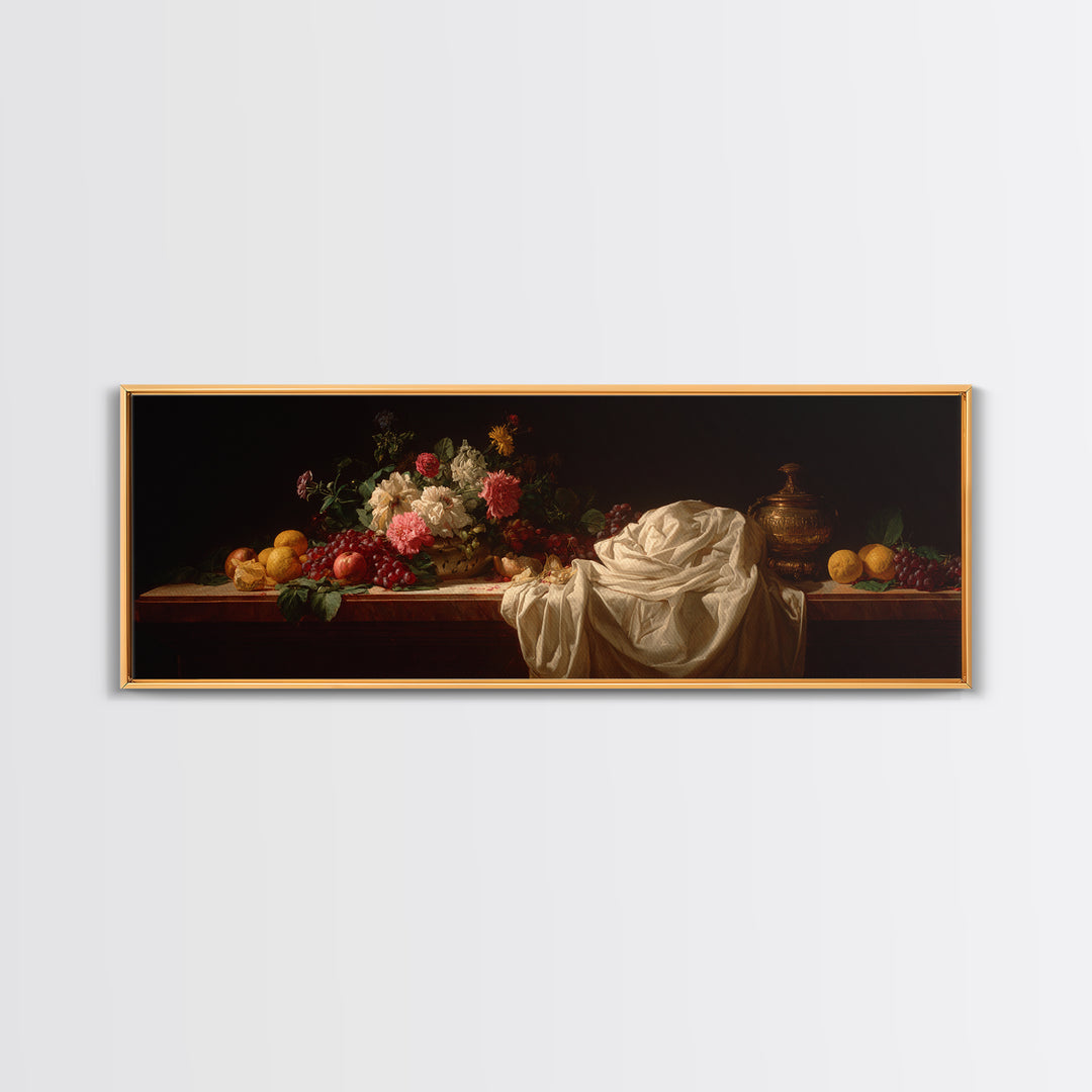 Classical Portrait with Dignified Lighting Canvas Print, Traditional Art, Textured Painting, Living Room Decor, Classic, TRA-3x1-96