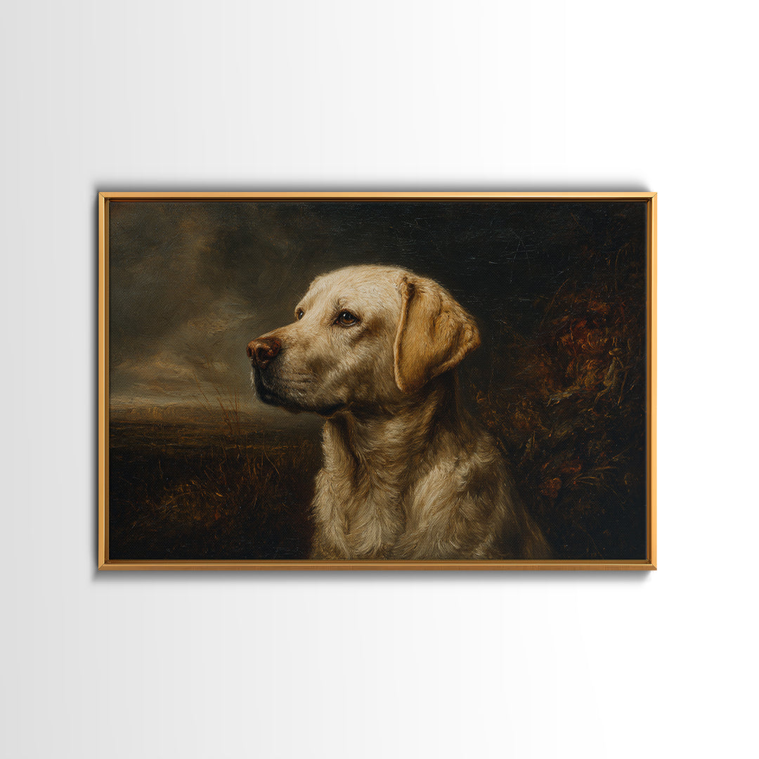 Hunting Dog Portrait Canvas Print, Traditional Art, Indian Wall Art, Living Room Decor, Fine Art, Classic, Boho Decor, TRA-3x2-16