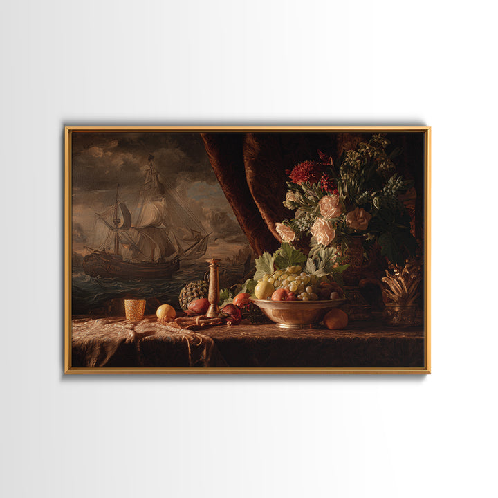 Ship at Sea Canvas Print, Traditional Art, Canvas Print, Living Room Decor, Fine Art, Classic, Neutral Decor, Modern Decor, TRA-3x2-66