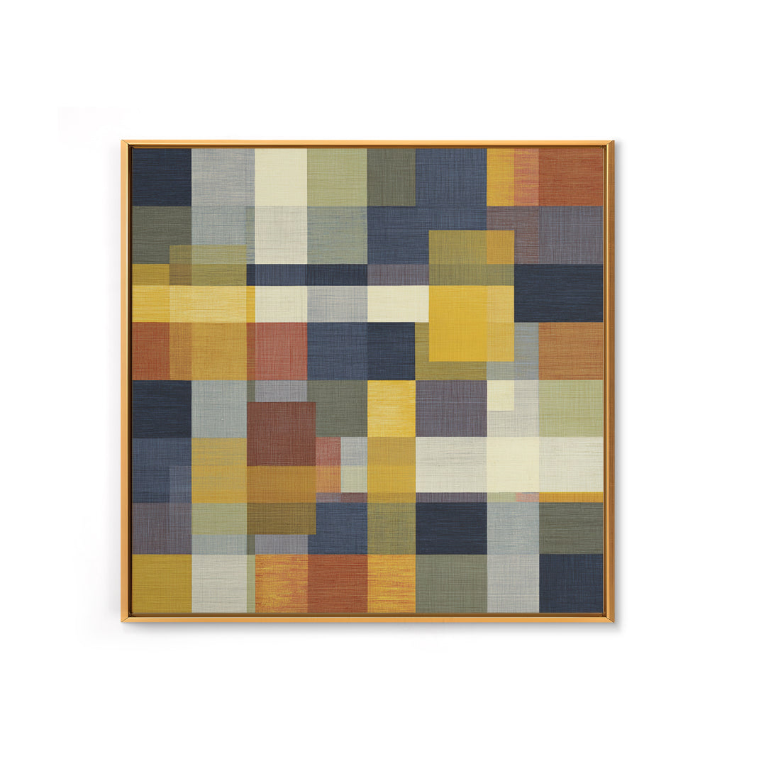 Woven Basket Pattern Enlarged as Modern Art Framed Canvas Print, Tribal Art, Statement Artwork, Living Room Decor, Tribal, TRI-1x1-38