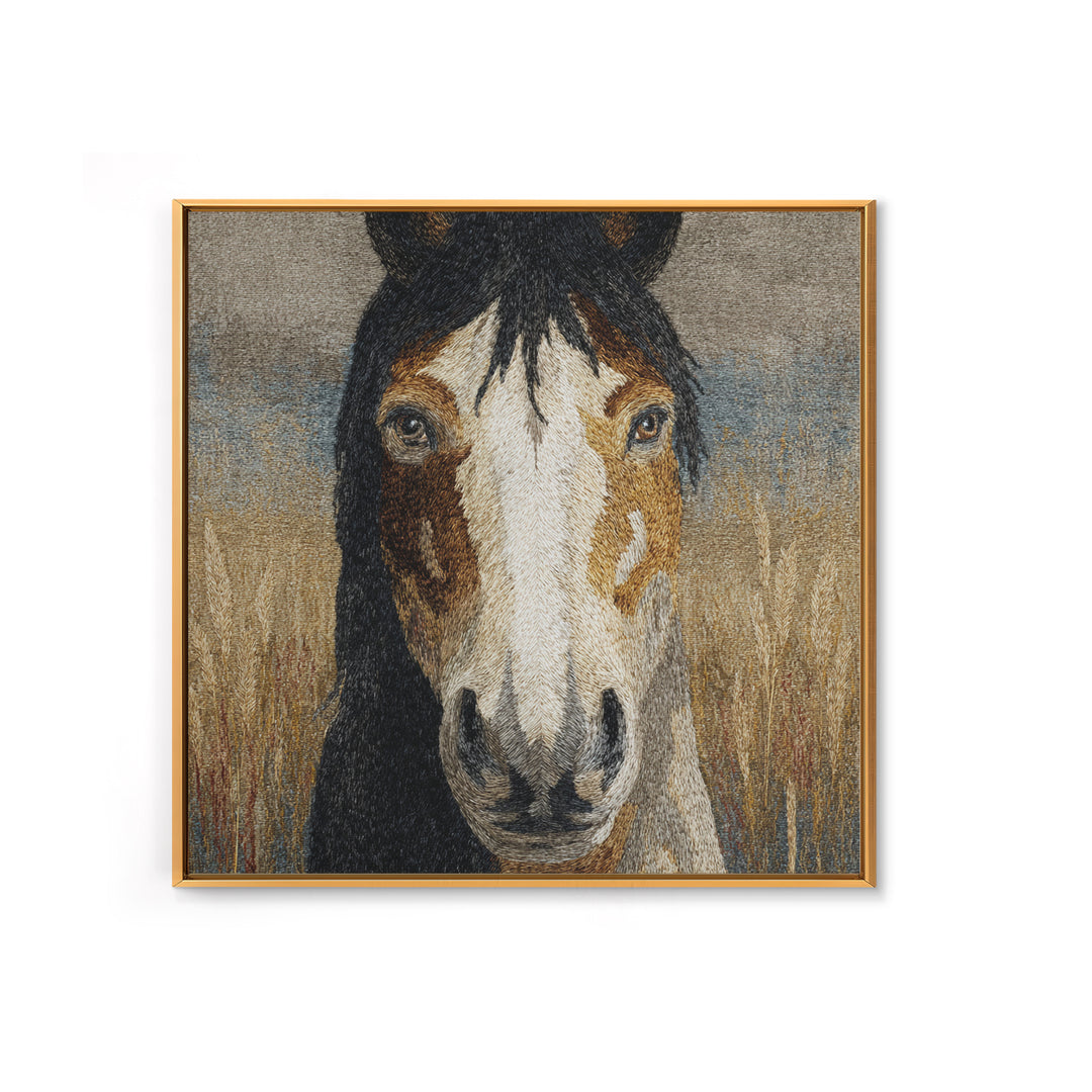 Tribal Horse Pattern Framed Canvas Print, Tribal Art, Original Abstract, Living Room Decor, Abstract Art, Tribal, Wall Art, TRI-1x1-42