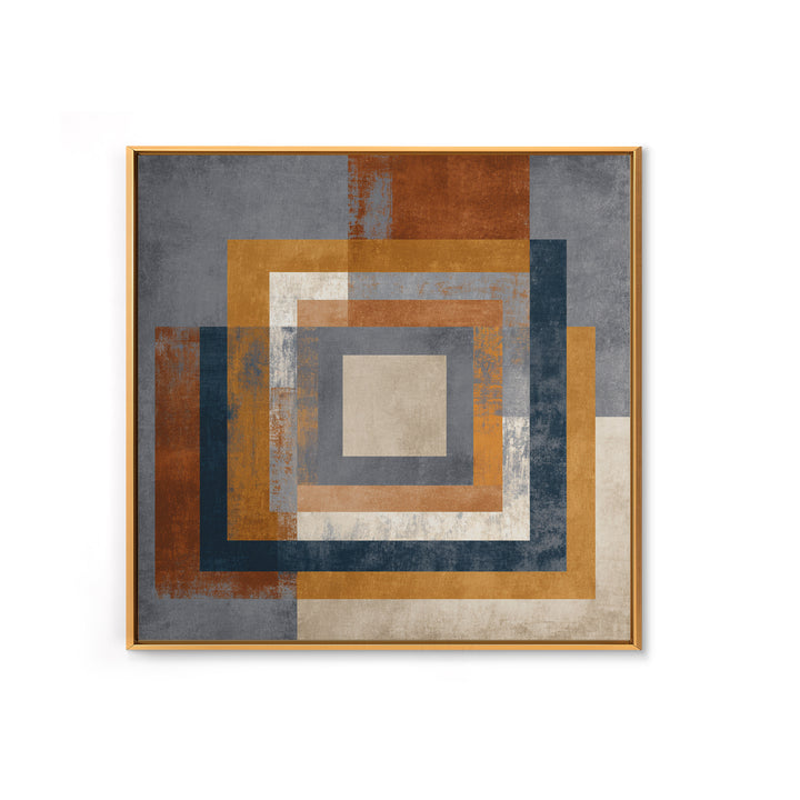 Geometric Border Design by Global Textiles Framed Canvas Print, Tribal Art, Boho Wall Decor, Living Room Decor, Tribal, TRI-1x1-44