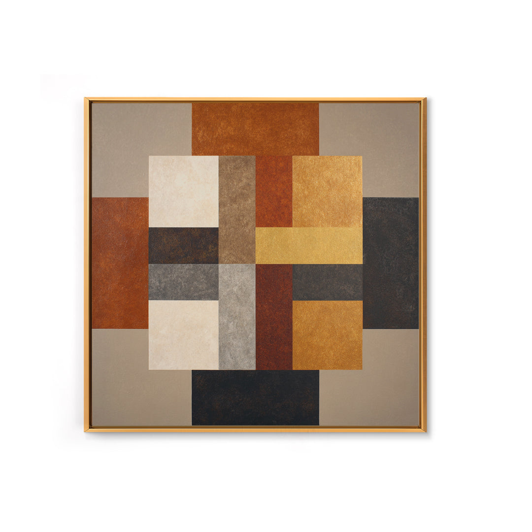 Earth Tone Geometric Pattern by Woven Cloth Canvas Print, Tribal Art, Neutral Decor, Living Room Decor, Abstract Art, Tribal, TRI-1x1-50