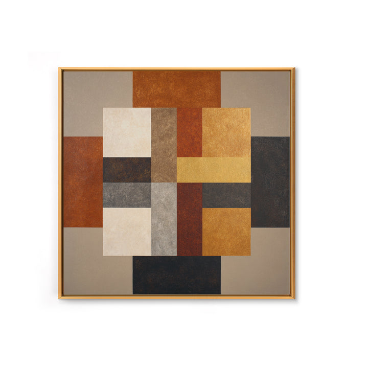 Earth Tone Geometric Pattern by Woven Cloth Canvas Print, Tribal Art, Neutral Decor, Living Room Decor, Abstract Art, Tribal, TRI-1x1-50