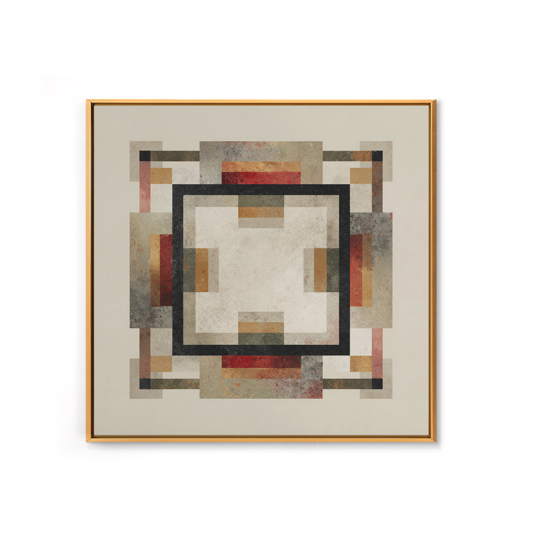 Geometric Border Design by Global Textiles Canvas Print, Tribal Art, Minimalist Decor, Living Room Decor, Fine Art, Tribal, TRI-1x1-92