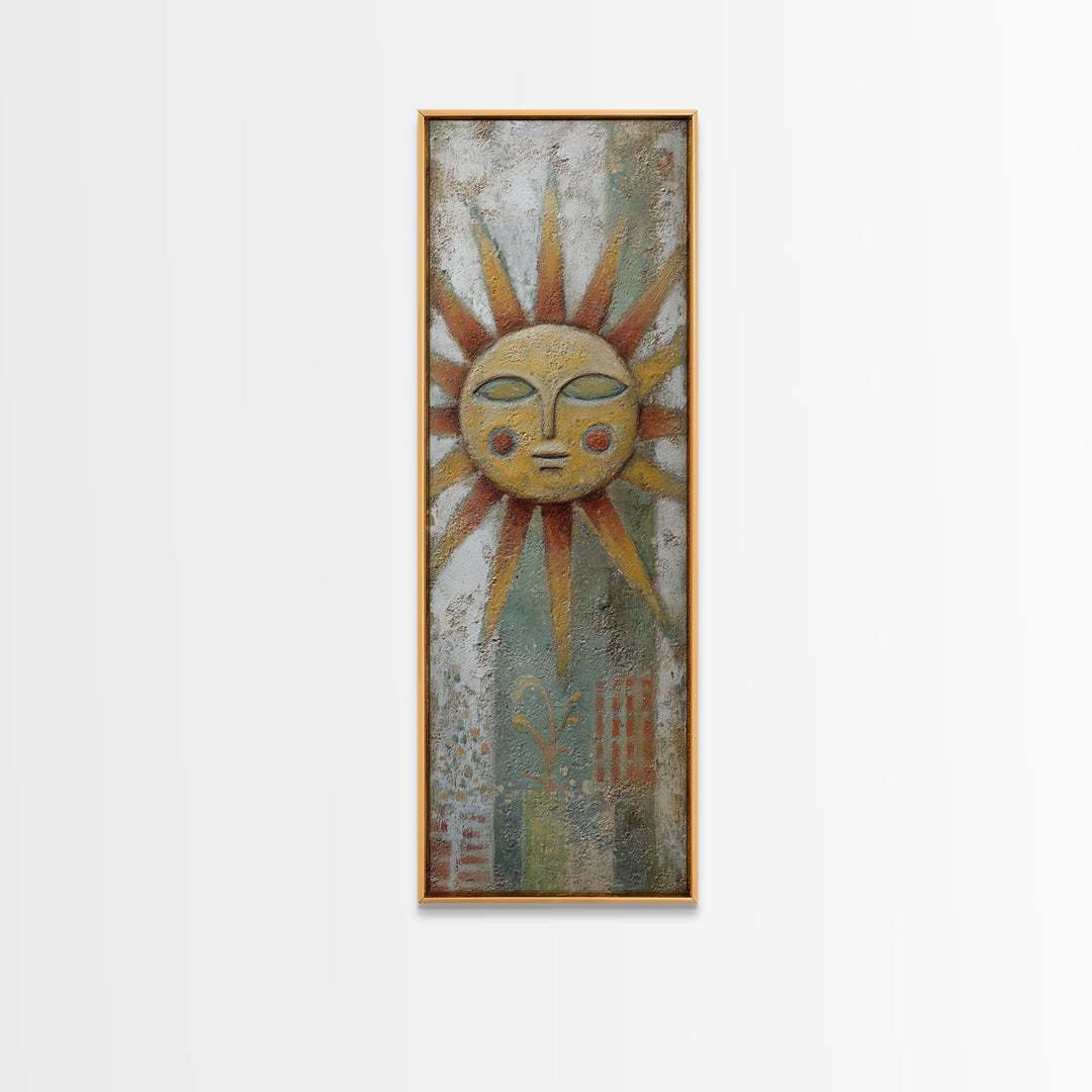Tribal Sun Symbol Canvas Print, Tribal Art, Southwestern Decor, Living Room Decor, Fine Art, Tribal, Luxury Decor, Art Print, TRI-1x3-23