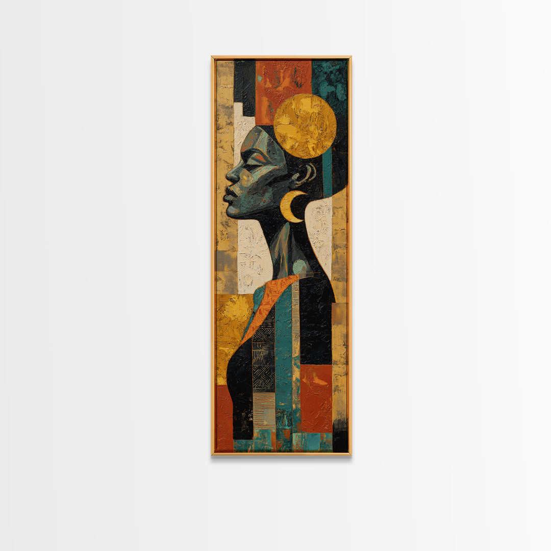 Mud Cloth Black and Cream Pattern Canvas Print, Tribal Art, Ethnic Art, Living Room Decor, Fine Art, Tribal, Contemporary Art, TRI-1x3-43