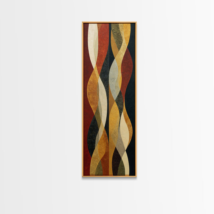 Abstract Drum Circle Suggested Through Repeated Forms Framed Canvas Print, Tribal Art, Wall Art, Living Room Decor, TRI-1x3-66