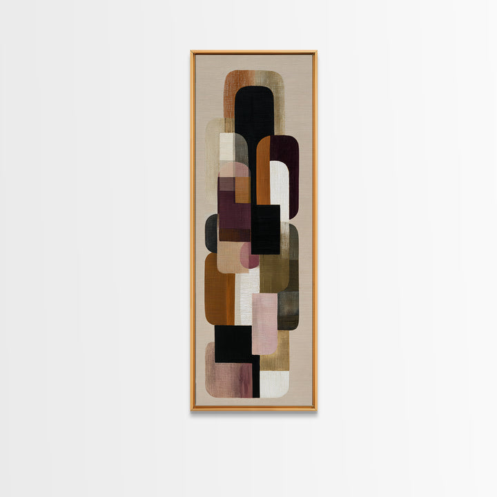 Woven Basket Pattern Enlarged as Modern Art Framed Canvas Print, Tribal Art, Room Decor, Living Room Decor, Fine Art, Tribal, TRI-1x3-74