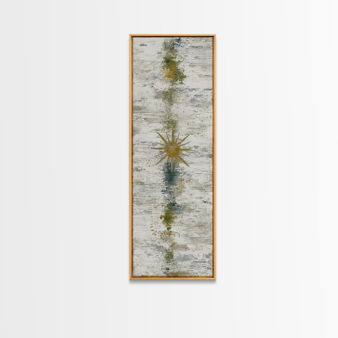 Tribal Sun Symbol Canvas Print, Tribal Art, Original Painting, Living Room Decor, Tribal, Canvas Painting, Native American Art, TRI-1x3-95