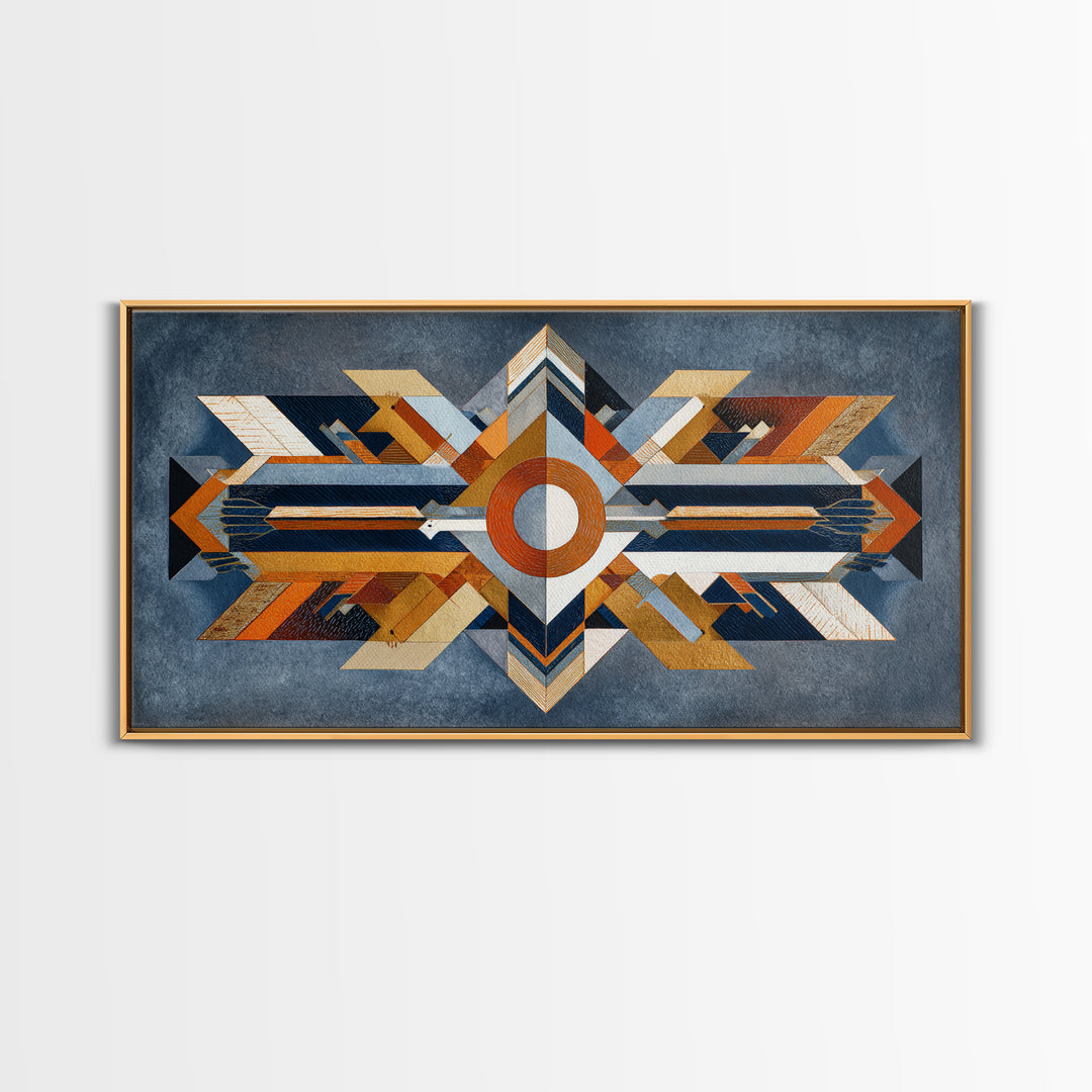 Eagle Totem with Feathers and Geometric Shapes Canvas Print, Tribal Art, Home Decor, Living Room Decor, Abstract Art, Tribal, TRI-2x1-32