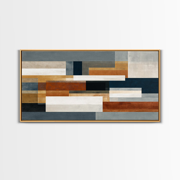 Earth Tone Geometric Pattern by Woven Cloth Canvas Print, Tribal Art, Abstract Painting, Living Room Decor, Fine Art, Tribal, TRI-2x1-70