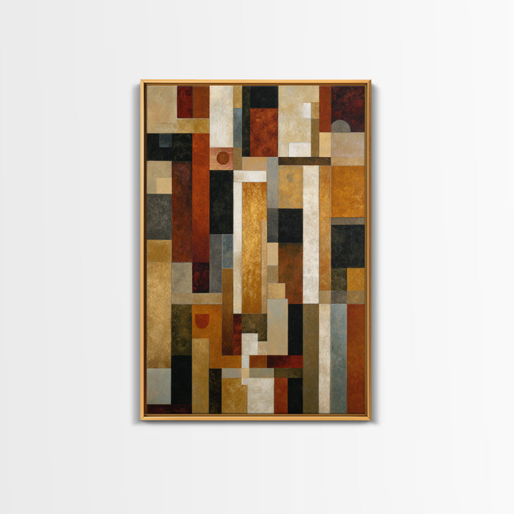 Geometric Border Design by Global Textiles Framed Canvas Print, Tribal Art, Gallery Wall Art, Living Room Decor, Tribal, TRI-2x3-100