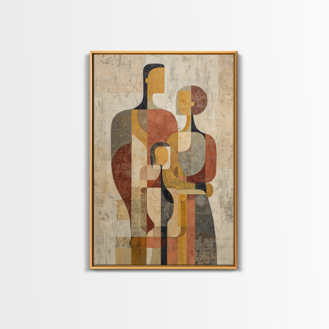 Abstract Family Figures Canvas Print, Tribal Art, African Art, Living Room Decor, Fine Art, Tribal, Tribal Design, Earthy, TRI-2x3-31