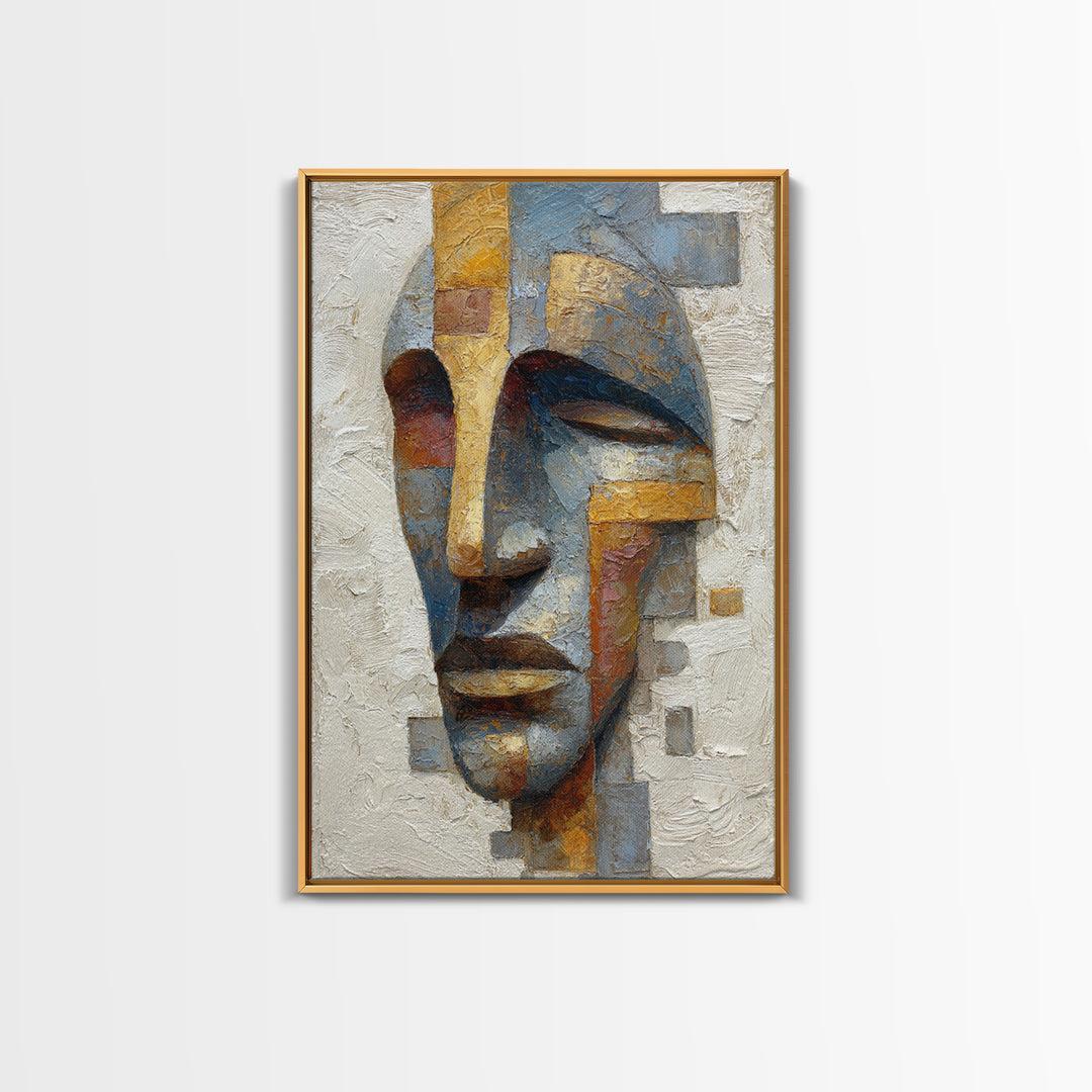 Bold Mask Portrait Canvas Print, Tribal Art, Ethnic Art, Living Room Decor, Fine Art, Tribal, Contemporary Art, Wall Art, TRI-2x3-57