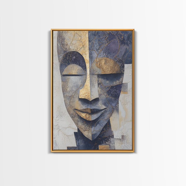 Bold Mask Portrait Canvas Print, Tribal Art, Canvas Painting, Living Room Decor, Oil Painting, Tribal, Original Abstract, TRI-2x3-9