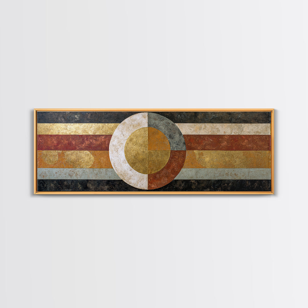 Geometric Border Design by Global Textiles Framed Canvas Print, Tribal Art, Abstract Art, Living Room Decor, Fine Art, Tribal, TRI-3x1-84