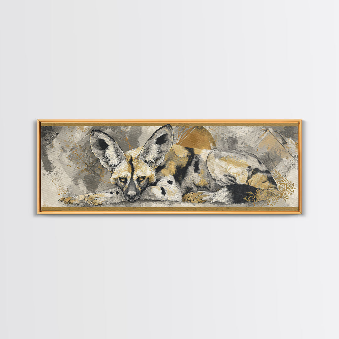 Stylized Animal Totem Canvas Print, Tribal Art, Abstract Wall Art, Living Room Decor, Oil Painting, Tribal, Black and White Art, TRI-3x1-92