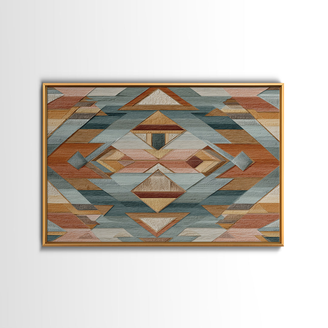 Desert Rhythm Pattern Framed Canvas Print, Tribal Art, Gallery Wall Art, Living Room Decor, Fine Art, Tribal, Minimalist Decor, TRI-3x2-2