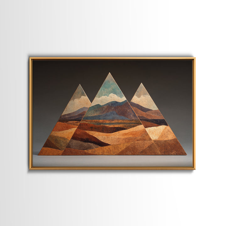 Desert Rhythm Pattern Framed Canvas Print, Tribal Art, Earthy, Living Room Decor, Fine Art, Tribal, Textured Painting, TRI-3x2-50