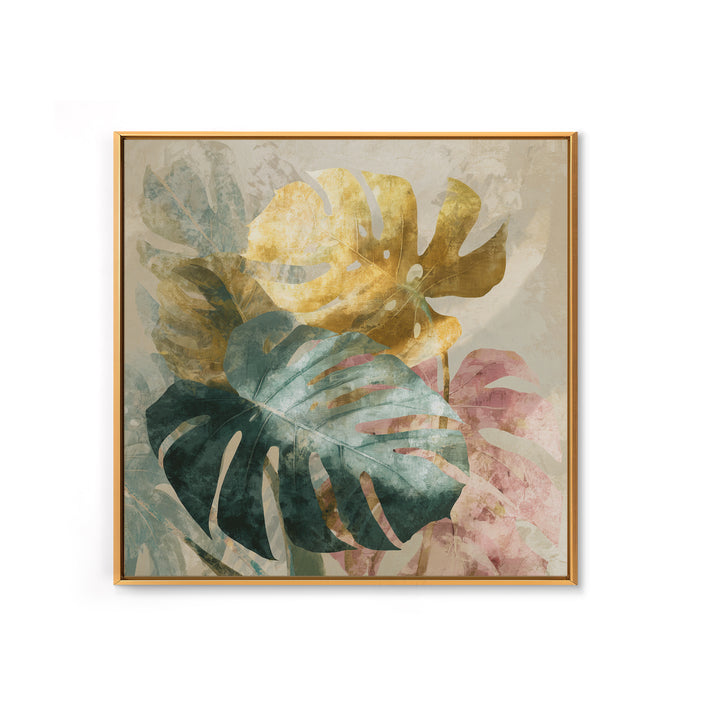 Lush Monstera Leaves Framed Canvas Print, Tropical Art, Modern Decor, Living Room Decor, Fine Art, Tropic, Wall Decor, TRO-1x1-1