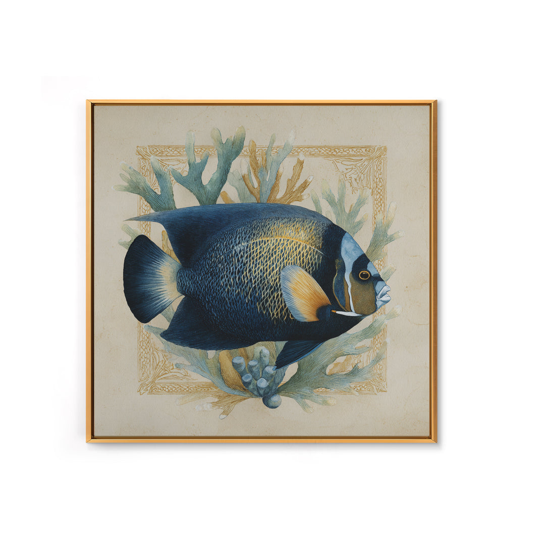 Tropical Fish over Coral Reef Framed Canvas Print, Tropical Art, Oversized Wall Art, Living Room Decor, Fine Art, Tropic, TRO-1x1-11