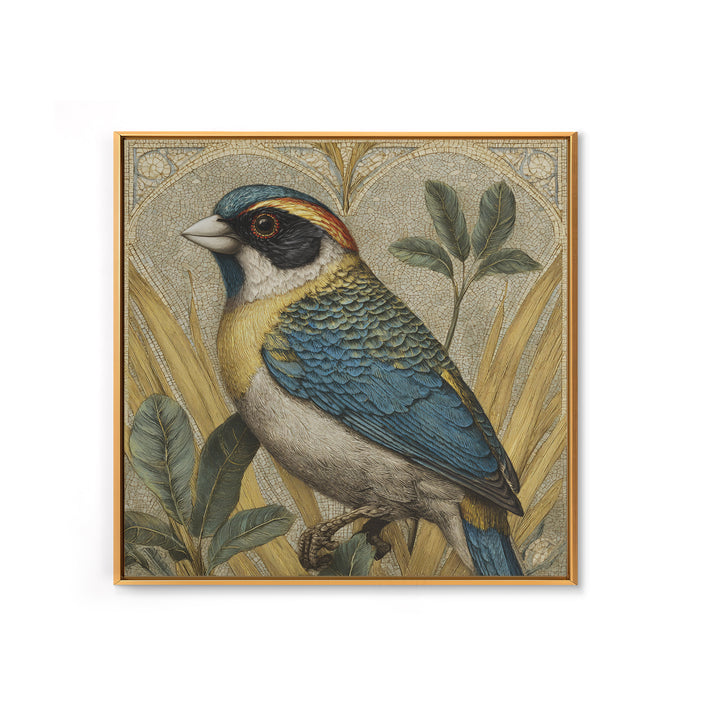Colorful Jungle Bird Pattern Canvas Print, Tropical Art, Print, Living Room Decor, Fine Art, Tropic, Coastal Wall Art, TRO-1x1-20