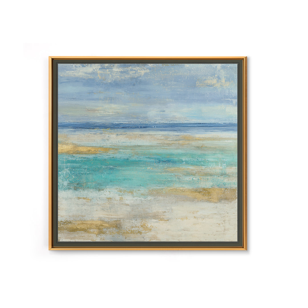 Tropical Lagoon with Turquoise Water Canvas Print, Tropical Art, Abstract Painting, Living Room Decor, Fine Art, Tropic, TRO-1x1-31