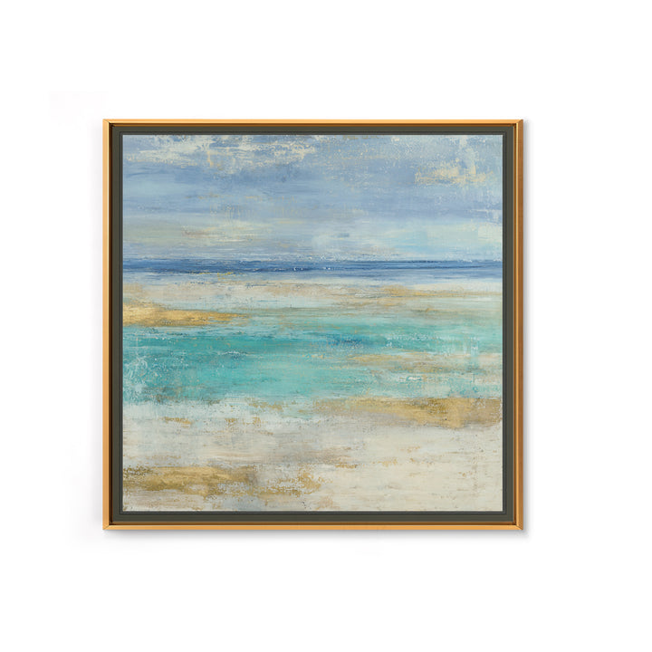 Tropical Lagoon with Turquoise Water Canvas Print, Tropical Art, Abstract Painting, Living Room Decor, Fine Art, Tropic, TRO-1x1-31