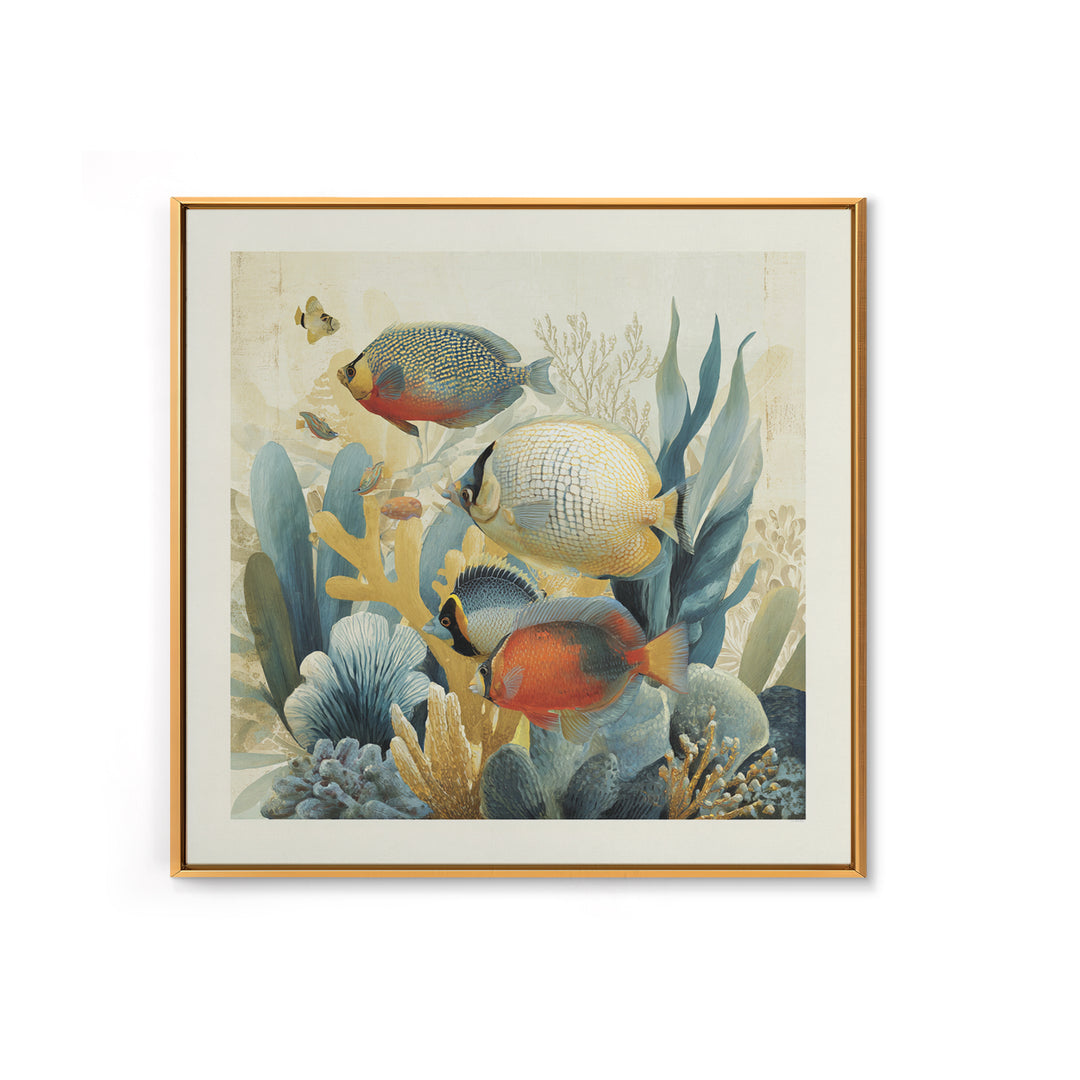 Tropical Fish over Coral Reef Canvas Print, Tropical Art, Gallery Decor, Living Room Decor, Fine Art, Tropic, Wall Art, TRO-1x1-59