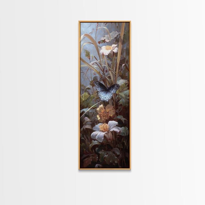 Tropical Butterfly and Flower Study Canvas Print, Tropical Art, Set of 3 Prints, Living Room Decor, Fine Art, Tropic, TRO-1x3-11