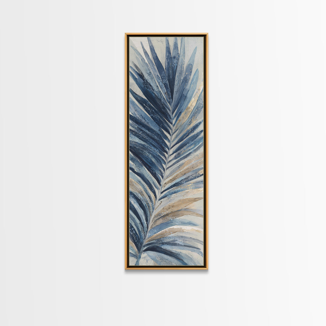 Rain Soaked Palm Leaf Closeup Canvas Print, Tropical Art, Coastal Wall Art, Living Room Decor, Oil Painting, Tropic, TRO-1x3-33