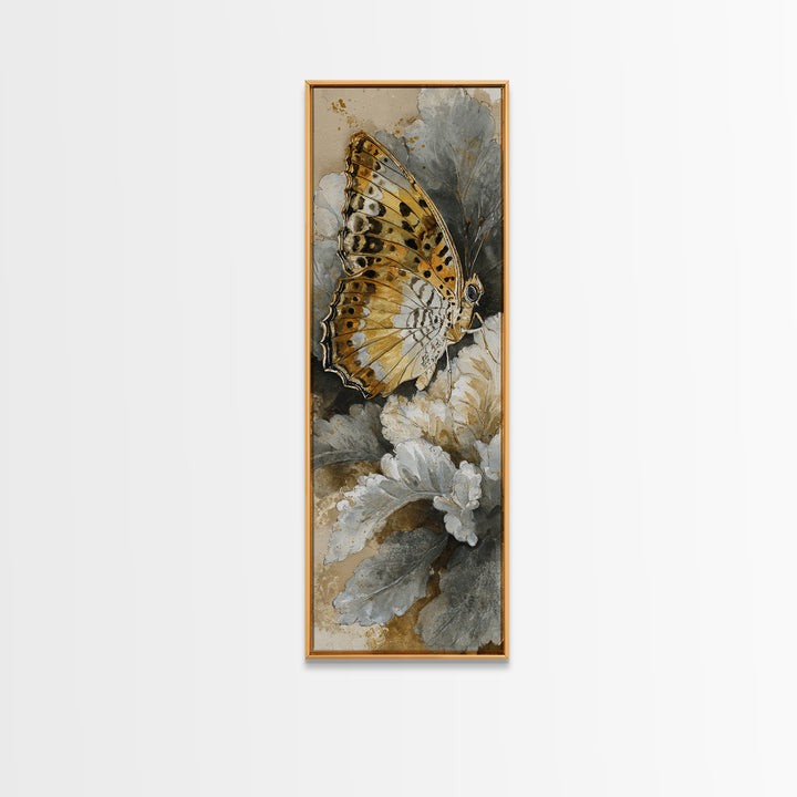 Tropical Butterfly and Flower Study Canvas Print, Tropical Art, Digital Print, Living Room Decor, Tropic, Downloadable Prints, TRO-1x3-35