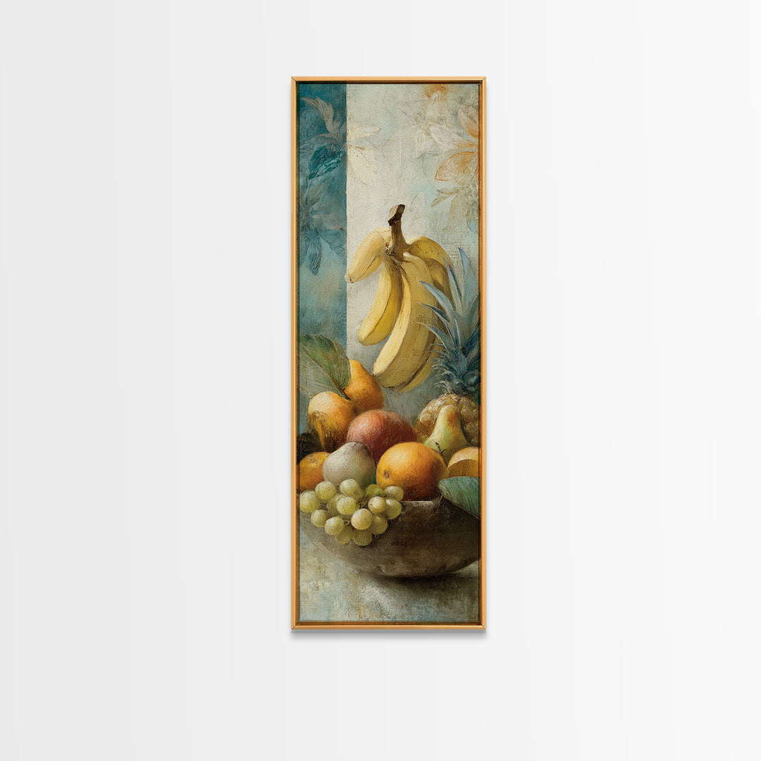 Tropical Fruit Market Arrangement Framed Canvas Print, Tropical Art, Neutral Decor, Living Room Decor, Fine Art, Tropic, TRO-1x3-75