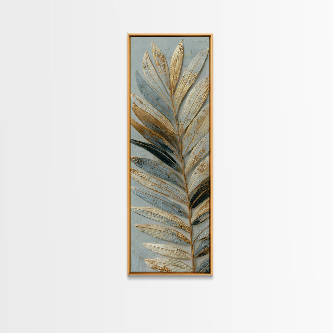 Rain Soaked Palm Leaf Closeup Canvas Print, Tropical Art, Coastal Decor, Living Room Decor, Fine Art, Tropic, Modern Decor, TRO-1x3-81