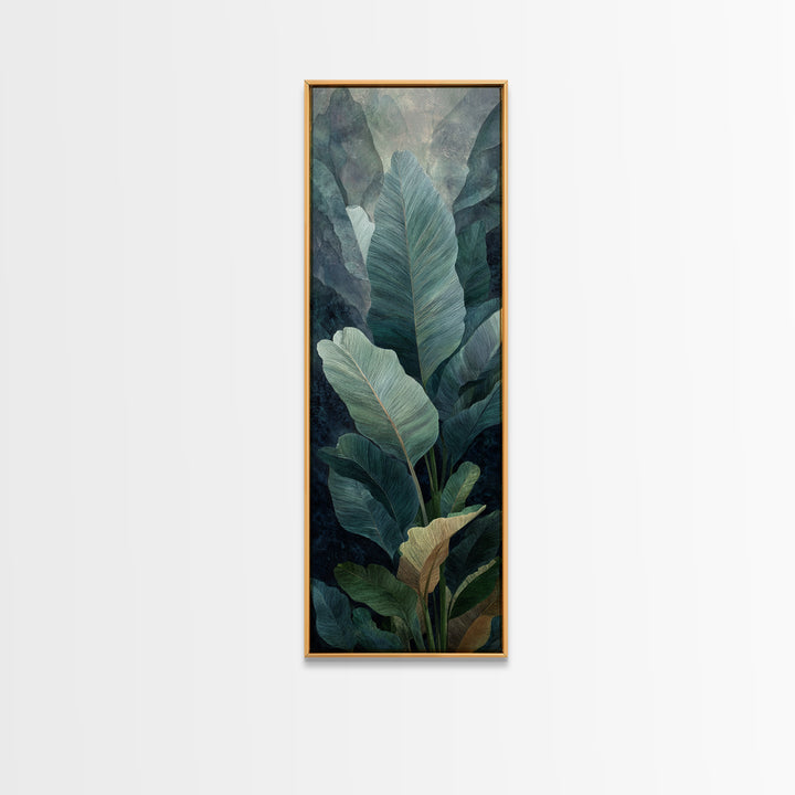 Banana Leaves Layered Canvas Print, Tropical Art, Art Print, Living Room Decor, Tropic, Abstract Painting, Watercolor Art, TRO-1x3-93