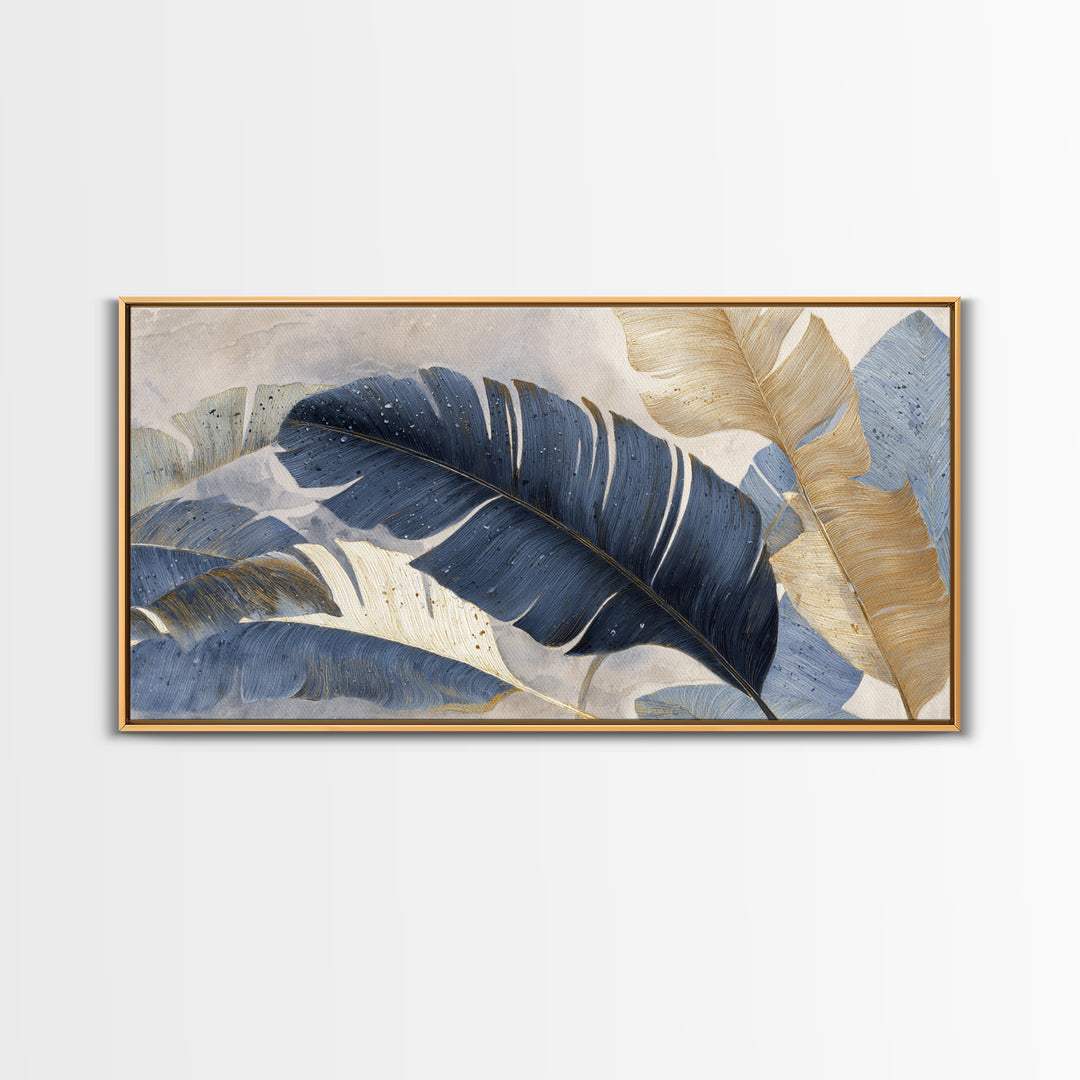 Rain Soaked Palm Leaf Closeup Canvas Print, Tropical Art, Art Print, Living Room Decor, Fine Art, Tropic, Abstract Painting, TRO-2x1-17