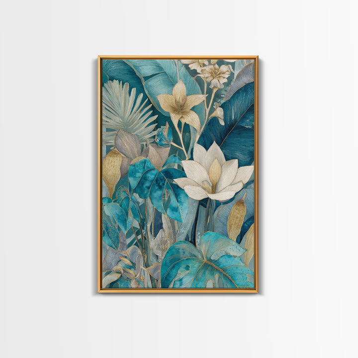 Tropical Lagoon with Turquoise Water Canvas Print, Tropical Art, Minimalist Decor, Living Room Decor, Fine Art, Tropic, TRO-2x3-15