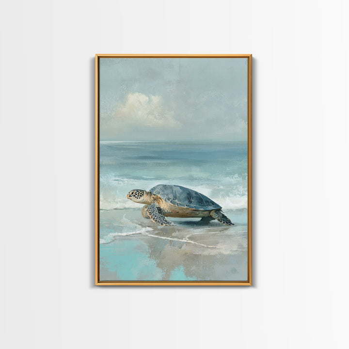 Sea Turtle Near Tropical Reef Framed Canvas Print, Tropical Art, Room Decor, Living Room Decor, Fine Art, Tropic, Printable, TRO-2x3-3