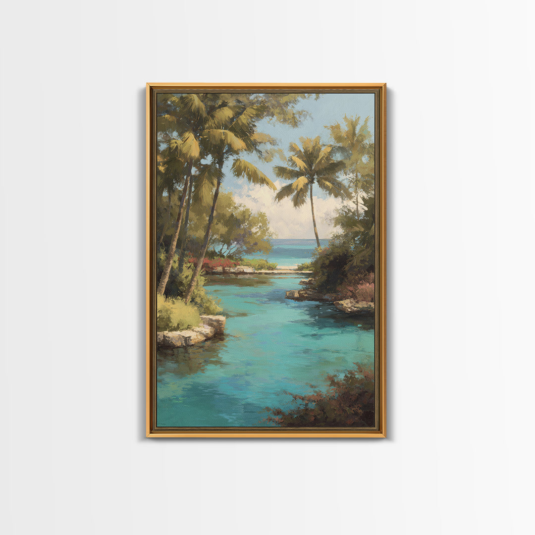 Tropical Lagoon with Turquoise Water Canvas Print, Tropical Art, Wall Art Prints, Living Room Decor, Fine Art, Tropic, TRO-2x3-39