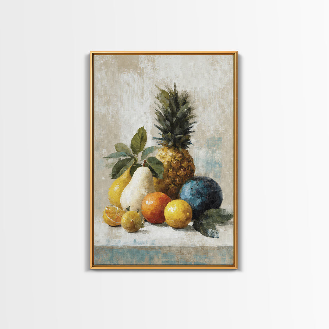 Tropical Fruit Market Arrangement Framed Canvas Print, Tropical Art, Printable Art, Living Room Decor, Abstract Art, Tropic, TRO-2x3-47