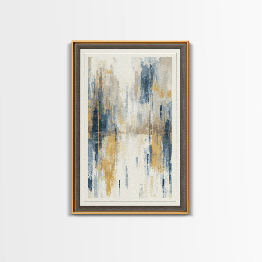 Jungle Waterfall with Misty Light Framed Canvas Print, Tropical Art, Abstract Painting, Living Room Decor, Fine Art, Tropic, TRO-2x3-69