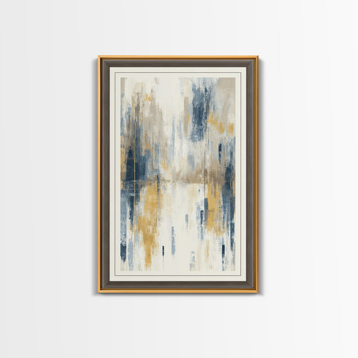 Jungle Waterfall with Misty Light Framed Canvas Print, Tropical Art, Abstract Painting, Living Room Decor, Fine Art, Tropic, TRO-2x3-69