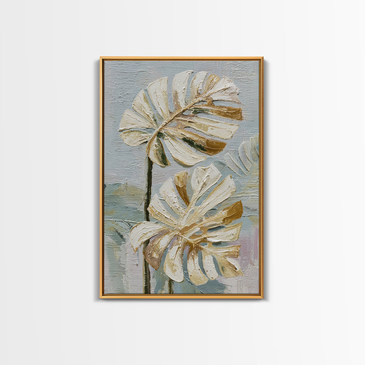 Lush Monstera Leaves Canvas Print, Tropical Art, Beach Decor, Living Room Decor, Oil Painting, Tropic, Fine Art Print, TRO-2x3-81