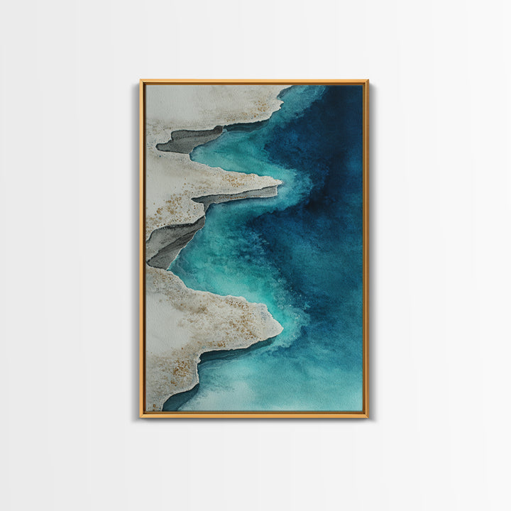 Tropical Lagoon with Turquoise Water Framed Canvas Print, Tropical Art, Gallery Wall Art, Living Room Decor, Fine Art, Tropic, TRO-2x3-87