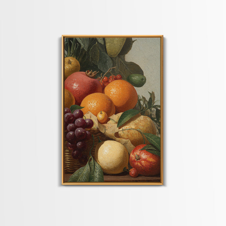 Tropical Fruit Market Arrangement Canvas Print, Tropical Art, Botanical Art, Living Room Decor, Oil Painting, Tropic, TRO-2x3-95
