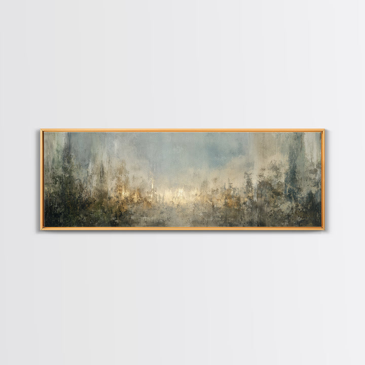 Jungle Waterfall with Misty Light Framed Canvas Print, Tropical Art, Gallery Wall Art, Living Room Decor, Fine Art, Tropic, TRO-3x1-53