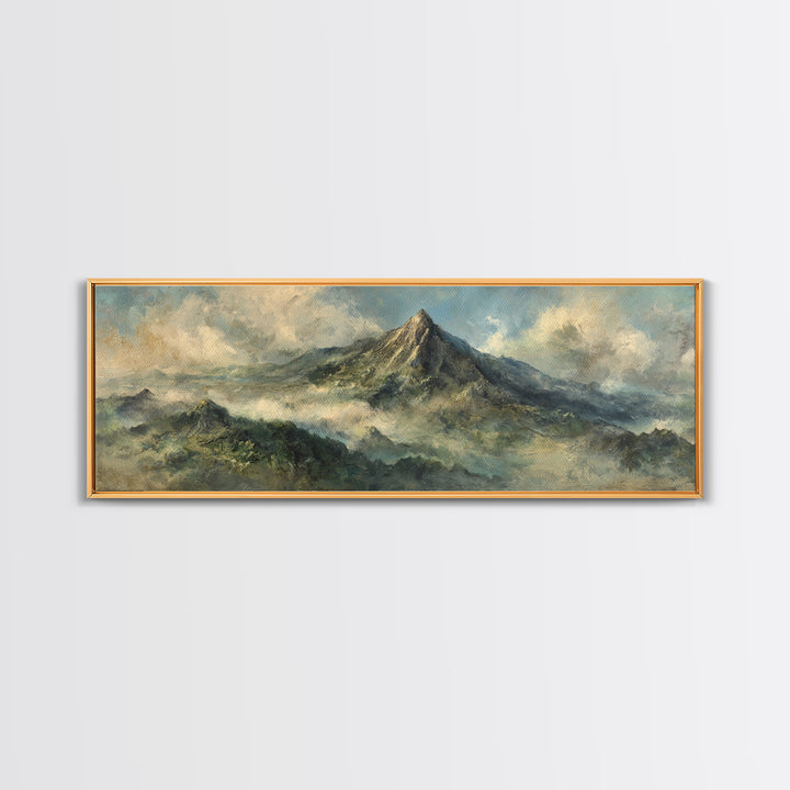 Island Volcano with Lush Foreground Framed Canvas Print, Tropical Art, Set of 3 Prints, Living Room Decor, Fine Art, Tropic, TRO-3x1-9